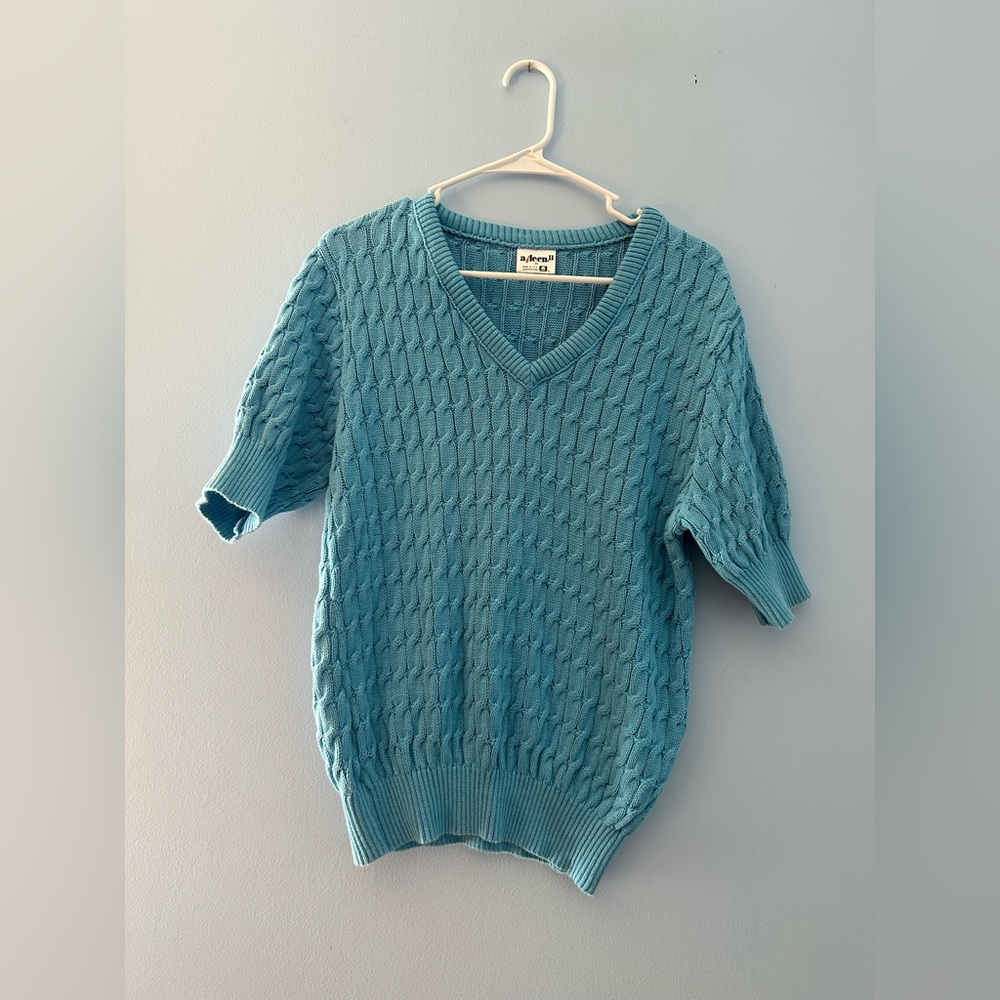 Vintage 80-90s Aileen Cotton Knit Short Sleeve Sweater